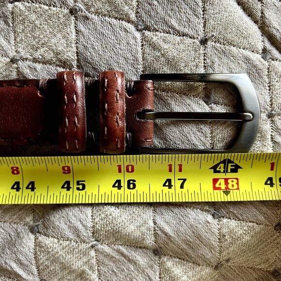 Torino Aniline Kipskin Shoulders Brown  Leather Belt Men’s 40 Made in USA 65561 - Picture 14 of 15